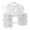 Costway Vanity Table Set Makeup Dressing Kids Girls Study Table Tri Folding Mirror WhitePink